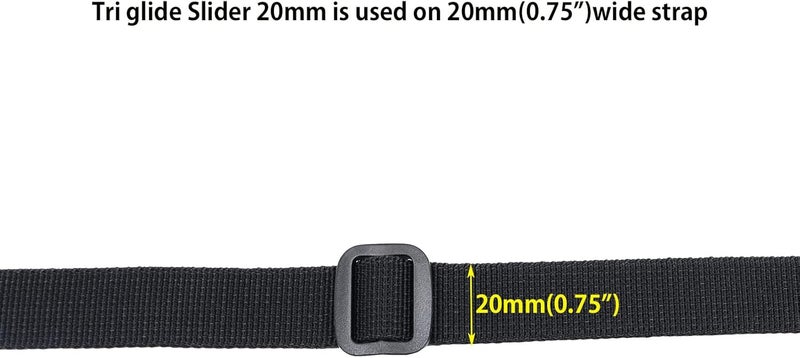 Baitoo Tri glide Slider,Heavy Duty Plastic Tri Glide Slide Buckle Strap sliders Adjusters for Backpack Strap Belt - Image 3